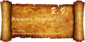Rapaport Ildikó névjegykártya